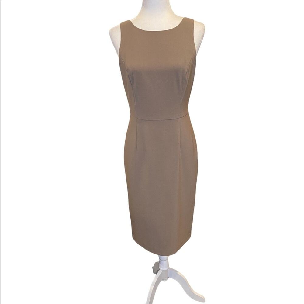 Lapis Tan Sleeveless Sheath Knee Length Dress Size Small